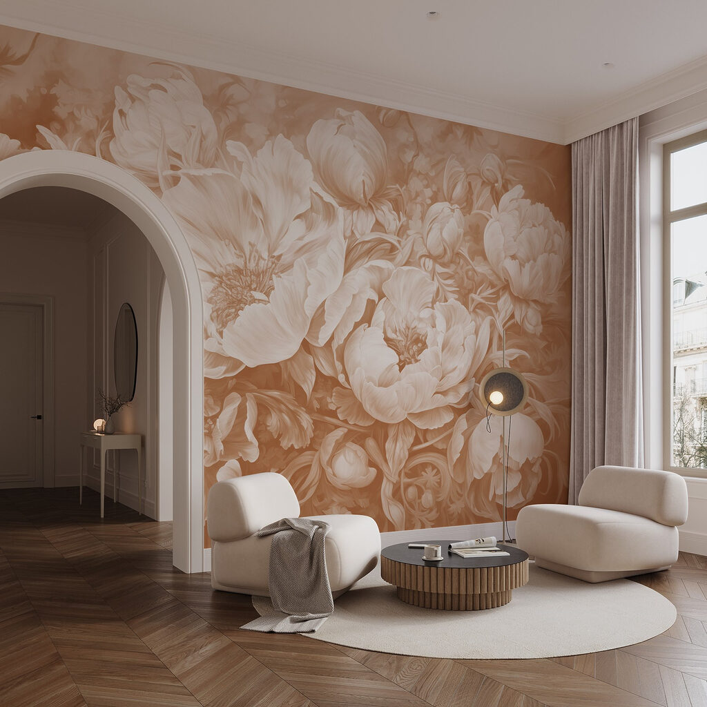 Witte bloei op karamel — interieur 4