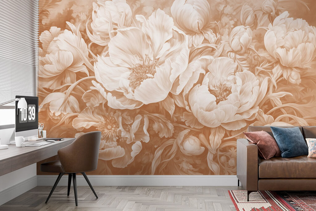 Witte bloei op karamel — interieur 5