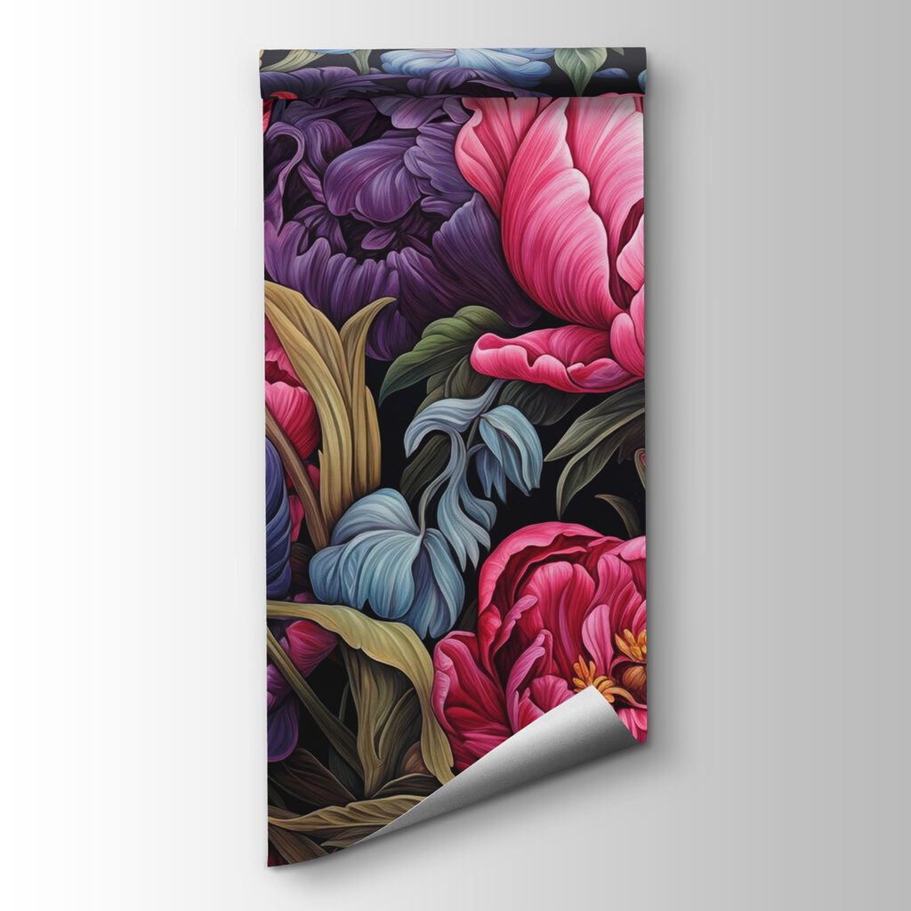 Dieproze bloemen, blauwe bladeren — productweergave