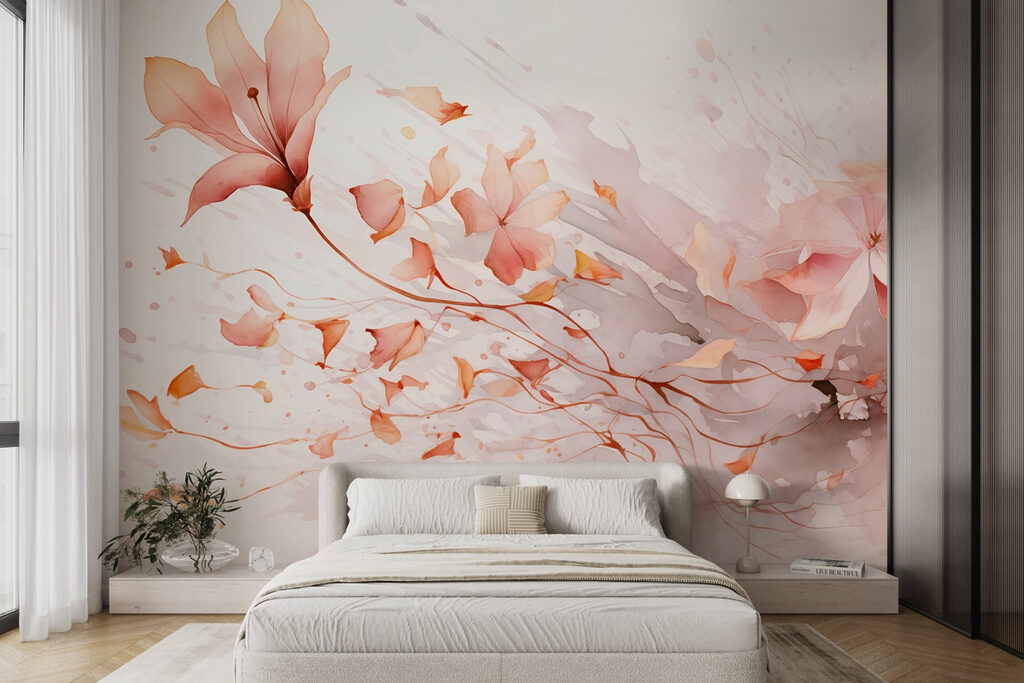 Schilderij van bloemen en bladeren — interieur 2