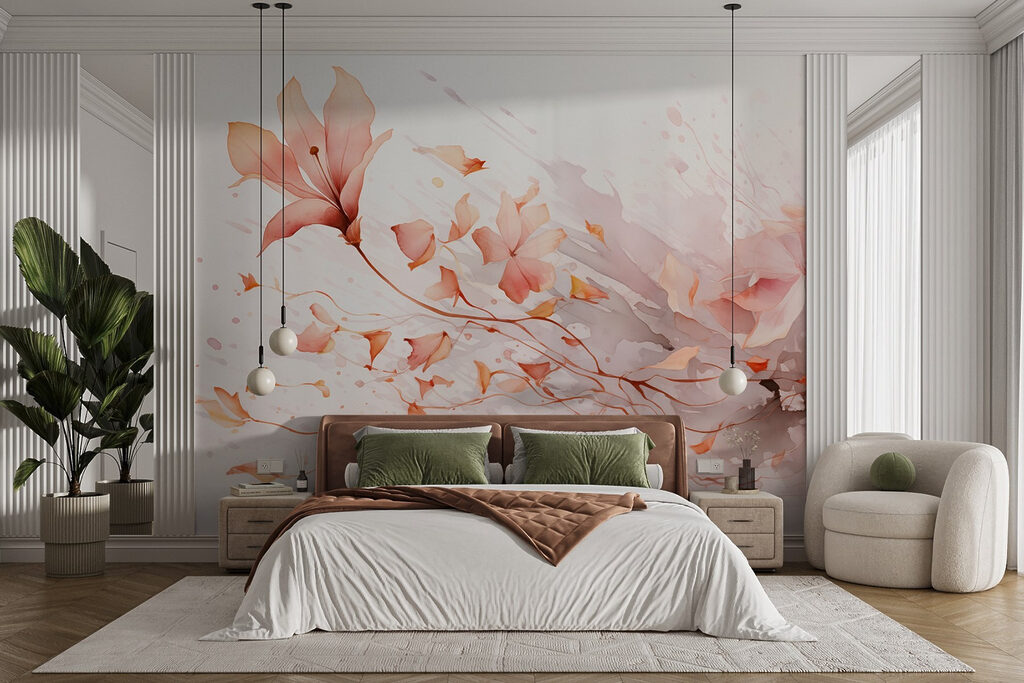Schilderij van bloemen en bladeren — interieur 3