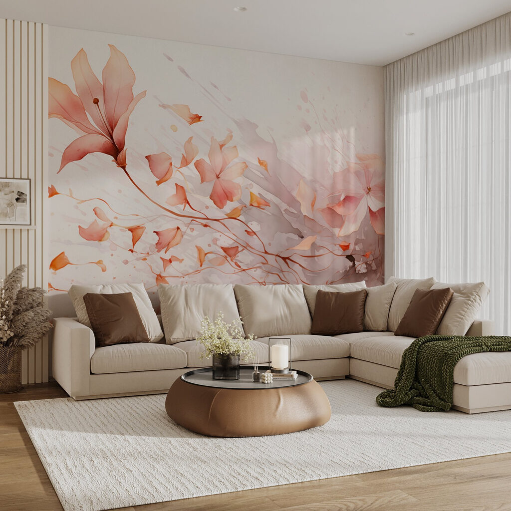Schilderij van bloemen en bladeren — interieur 4