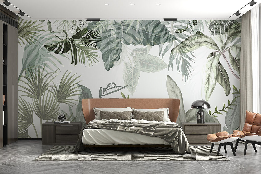 Het rustige groene tapijt van de natuur ontvouwt zich in een interieur