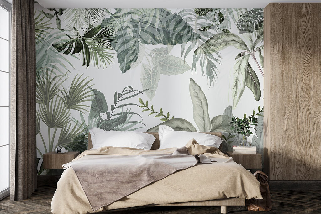 Groene bladkrans rond licht — interieur 4