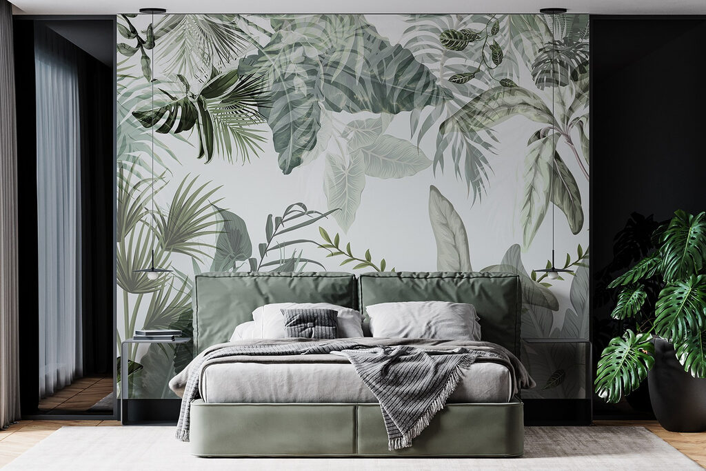 Groene bladkrans rond licht — interieur 5
