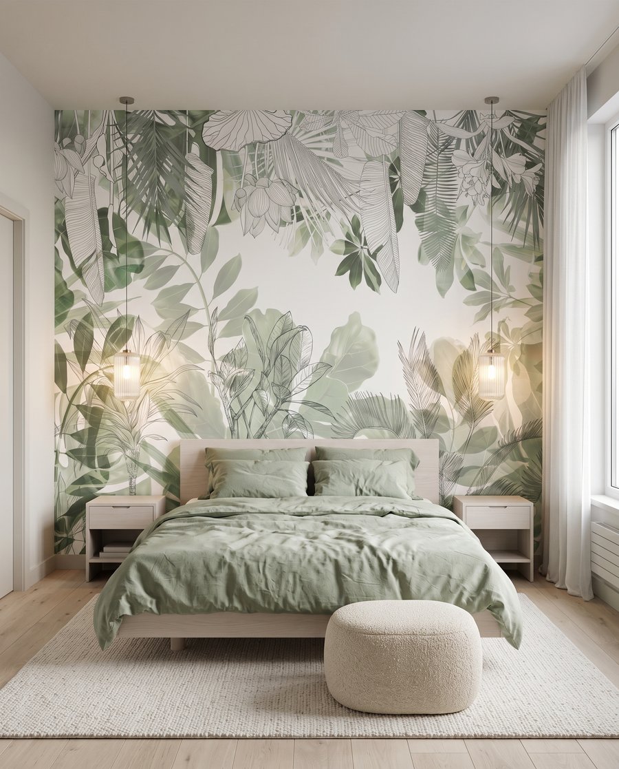 Bladlagen rond een opening in een interieur