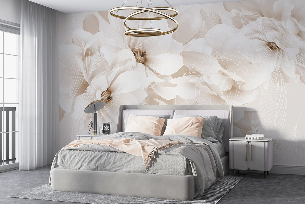 Delicate bloemen op een zachte achtergrond in een interieur