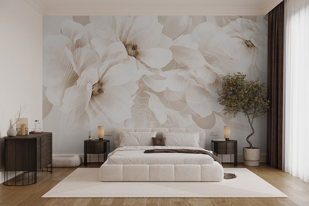Witte bloemen, doorschijnende blaadjes — interieur 2