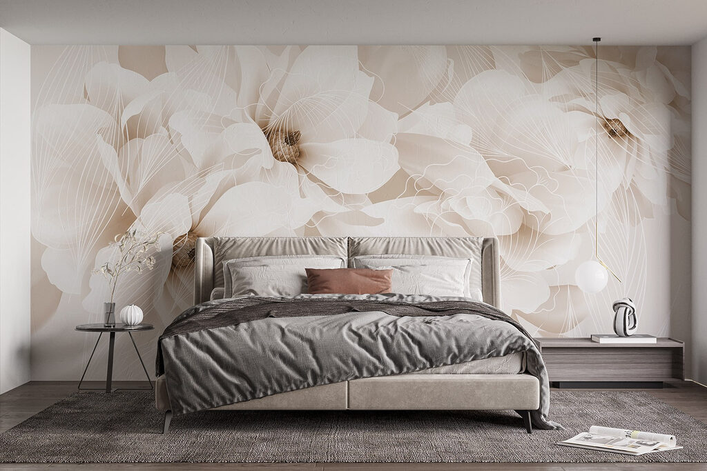 Witte bloemen, doorschijnende blaadjes — interieur 4
