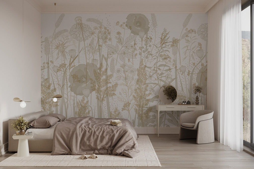 Veldbloemen in bleek goud — interieur 2
