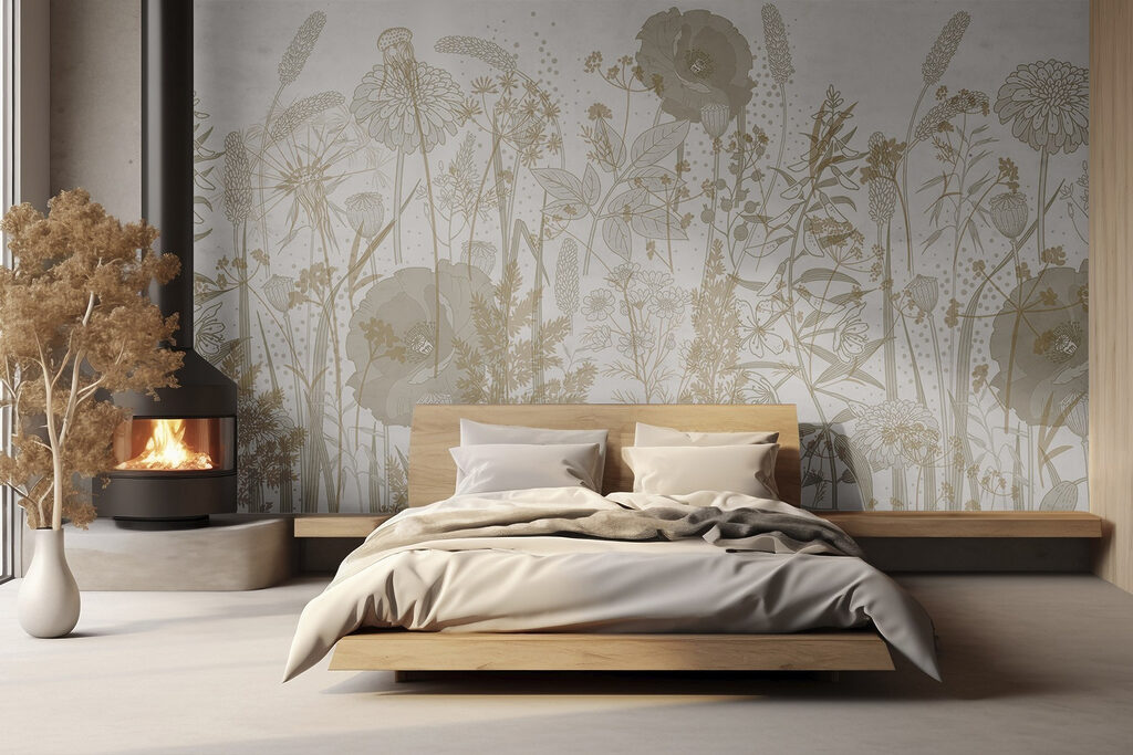 Veldbloemen in bleek goud — interieur 3