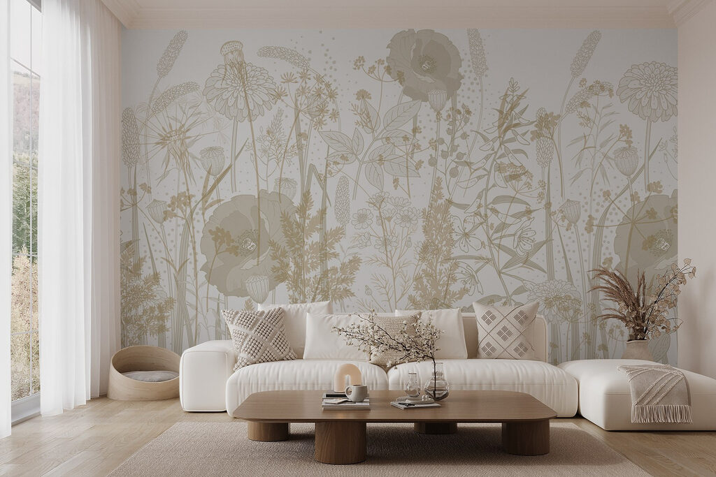 Veldbloemen in bleek goud — interieur 4