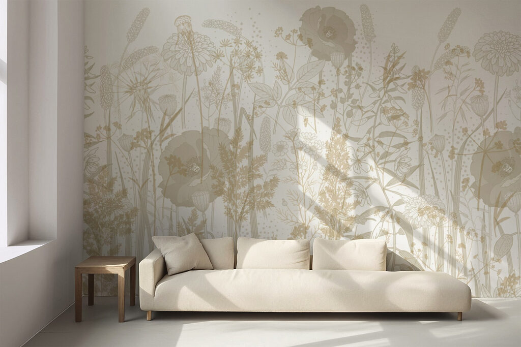 Veldbloemen in bleek goud — interieur 5