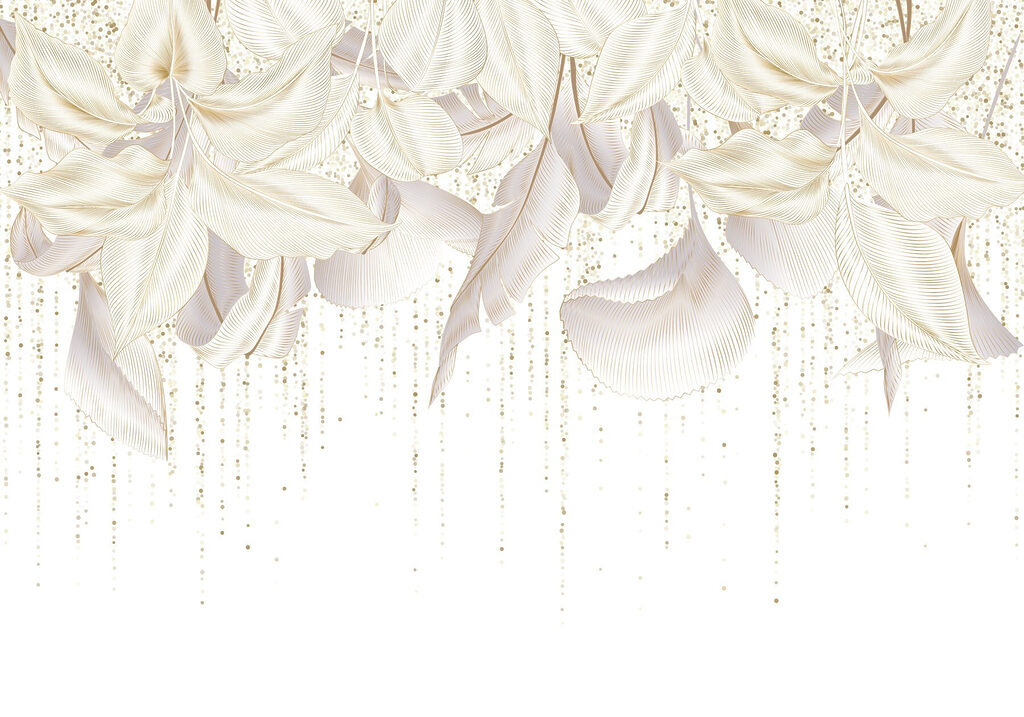 Witte bloemen met hangdraden — volledig ontwerp