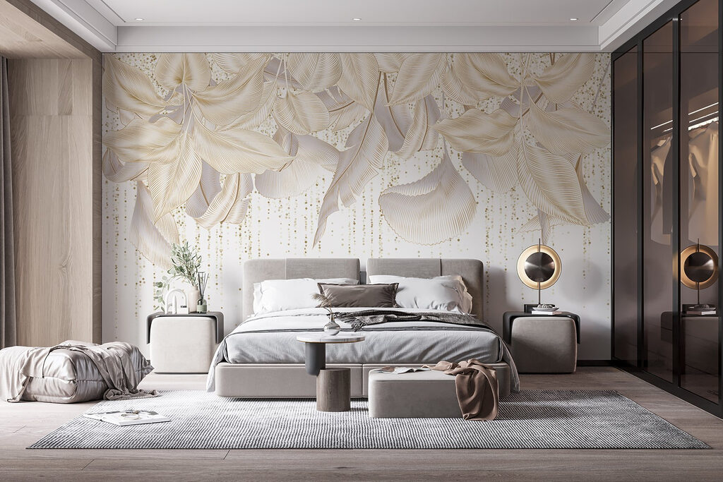 Witte bloemen met hangdraden — interieur 2