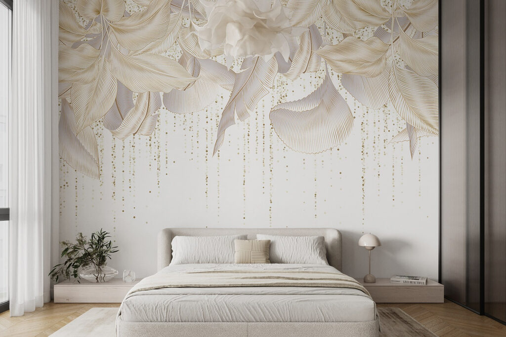 Witte bloemen met hangdraden — interieur 3