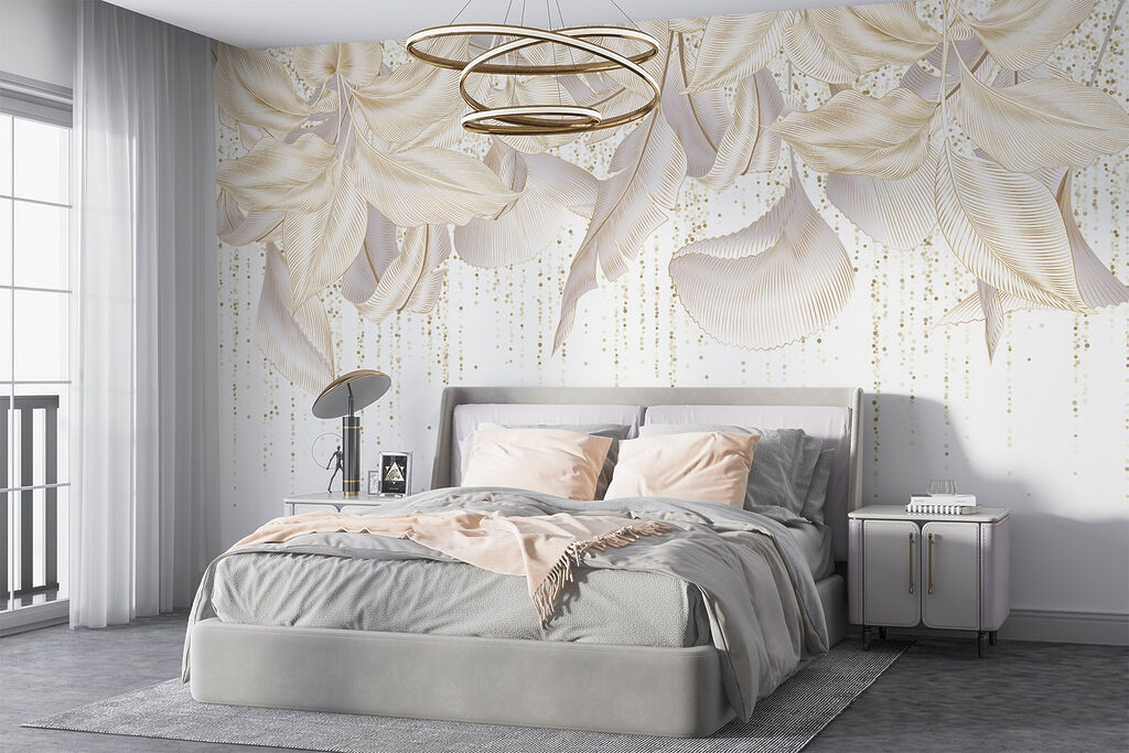 Witte bloemen met hangdraden — interieur 4