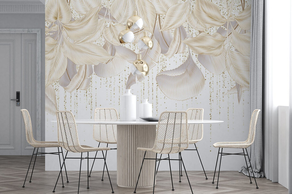 Witte bloemen met hangdraden — interieur 7