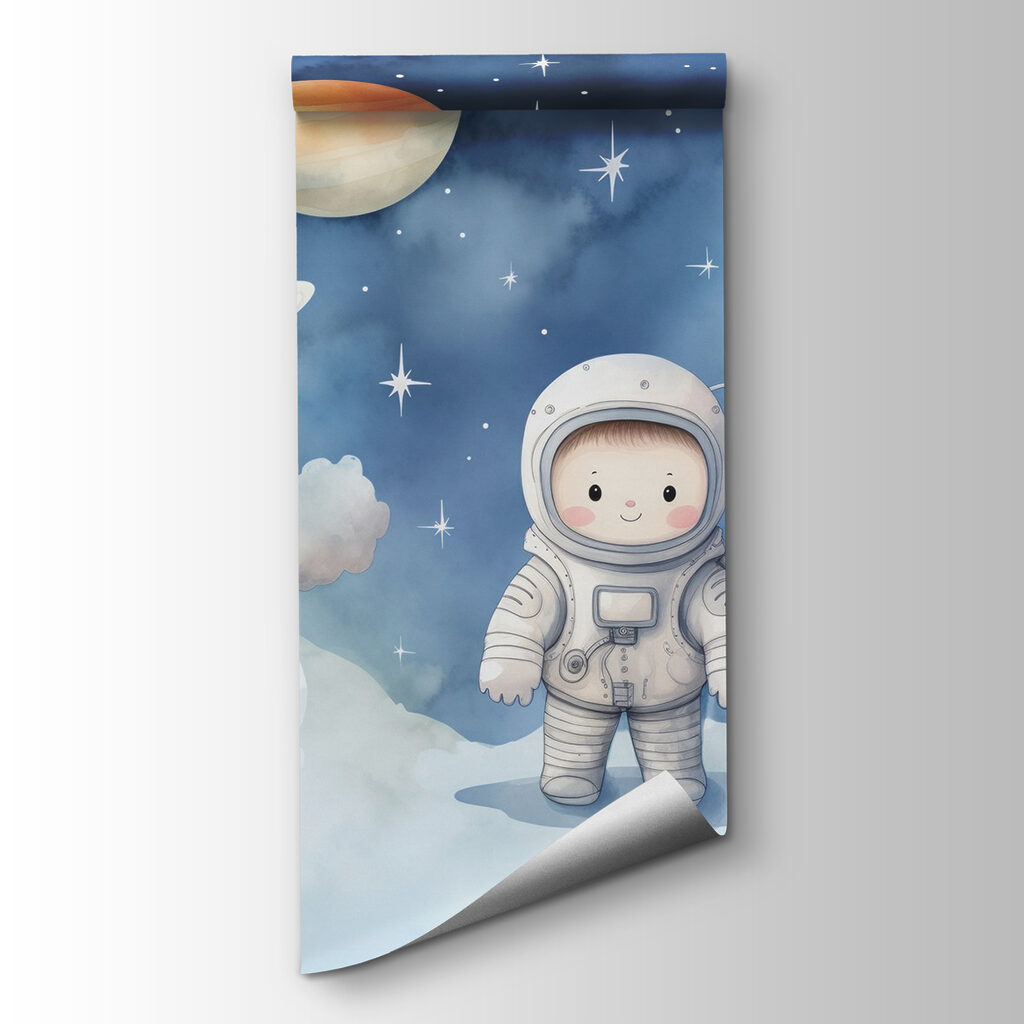 Astronaut boven witte wolken — productweergave