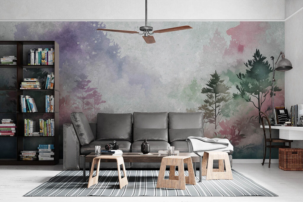 Pastelbos op verweerde verf — interieur 3