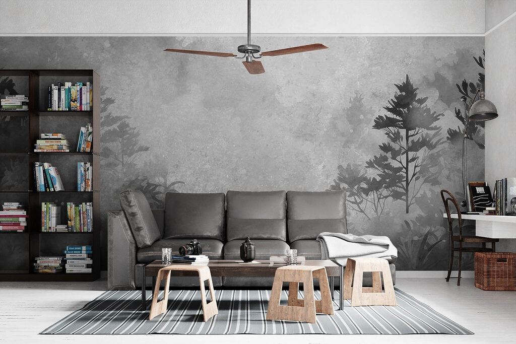 Dennen in geschilderde damp — interieur 2