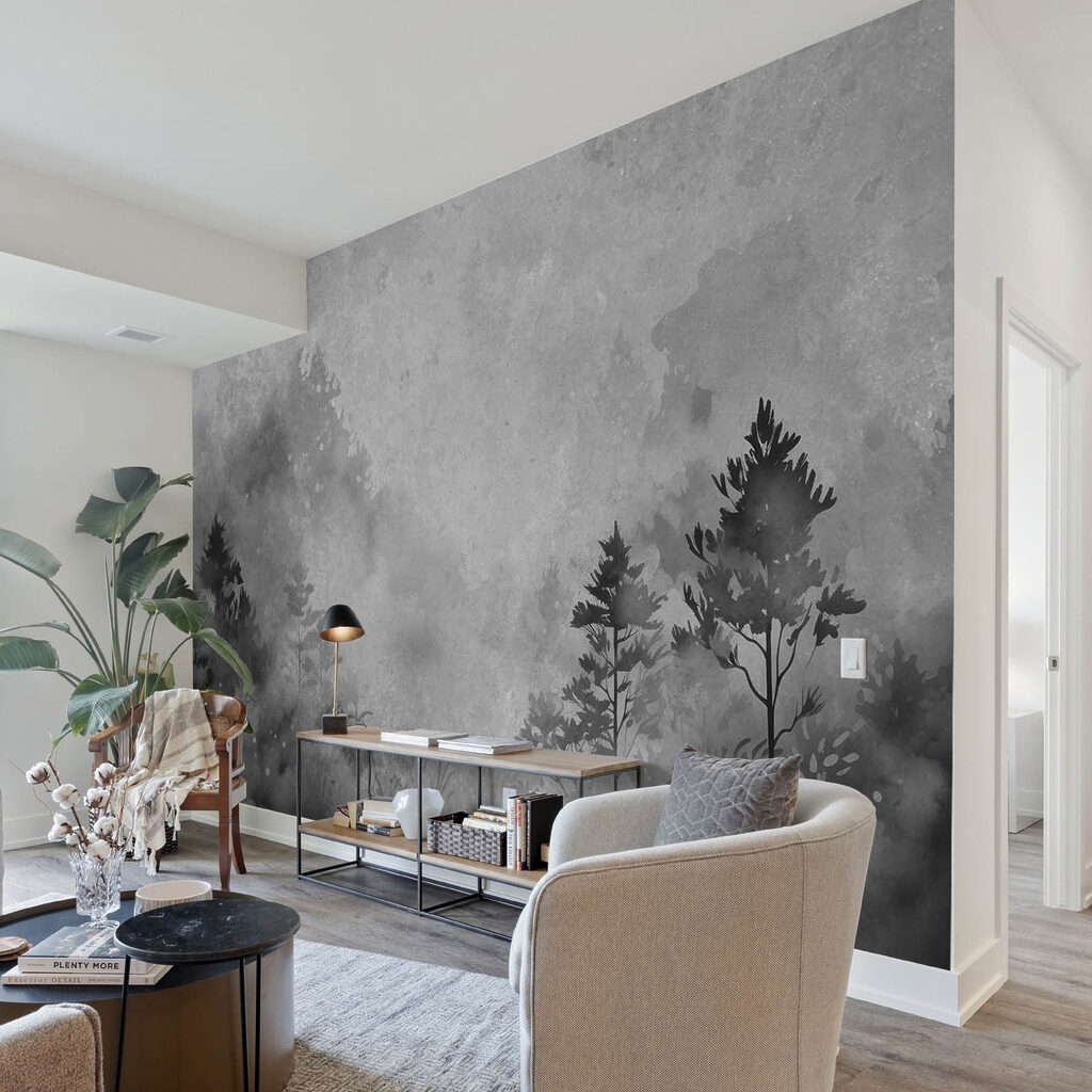 Dennen in geschilderde damp — interieur 3