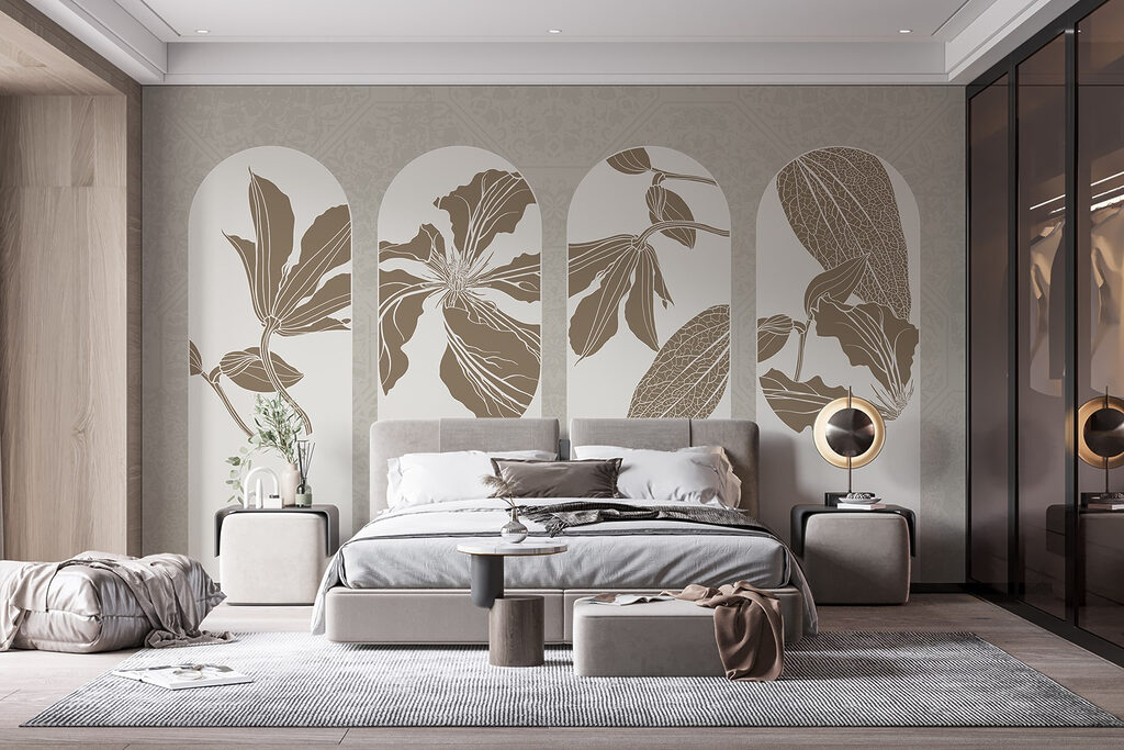 Vier bogen met bloemvormen — interieur 1