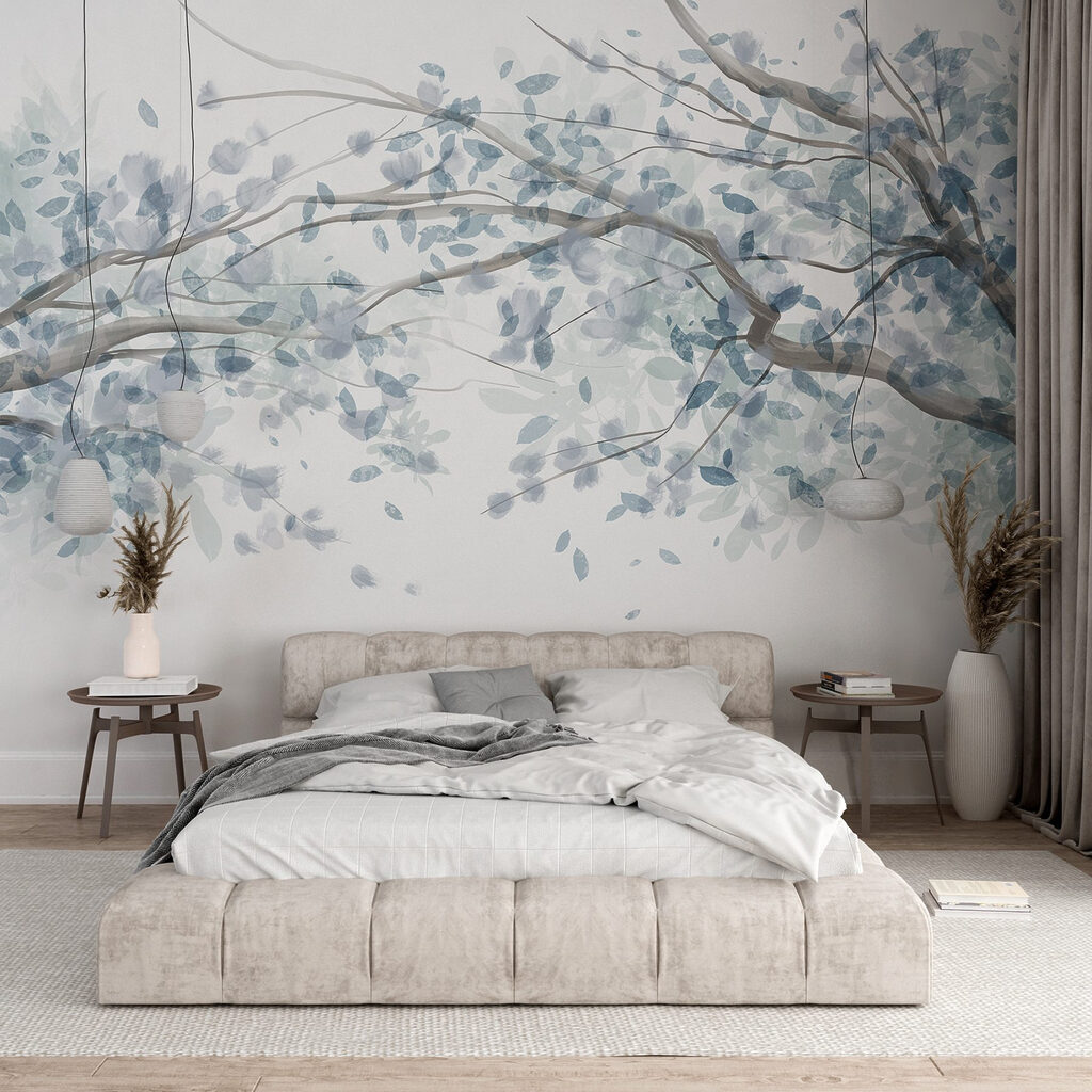 Boom met blauwe bladeren — interieur 1