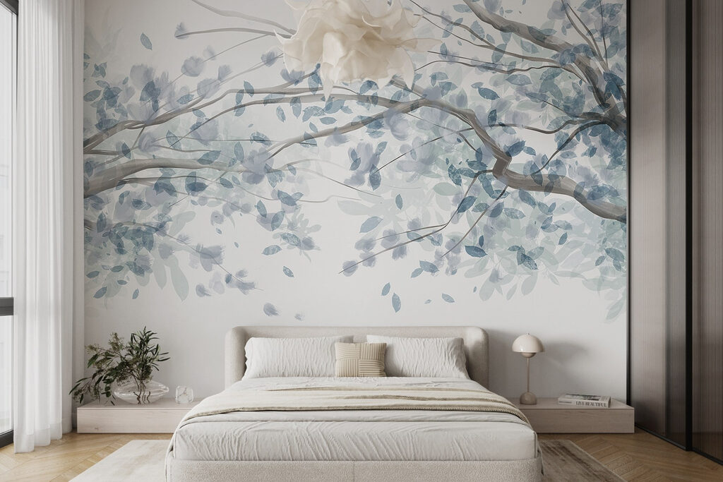 Boom met blauwe bladeren — interieur 3