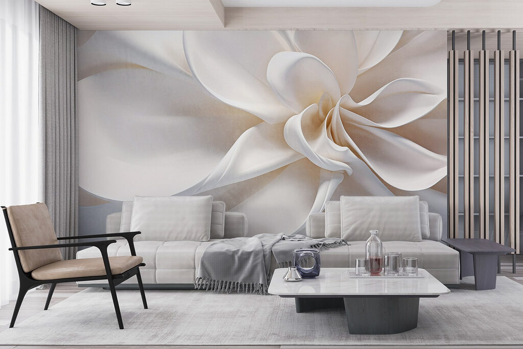 Witte bloemkrul van dichtbij — interieur 4