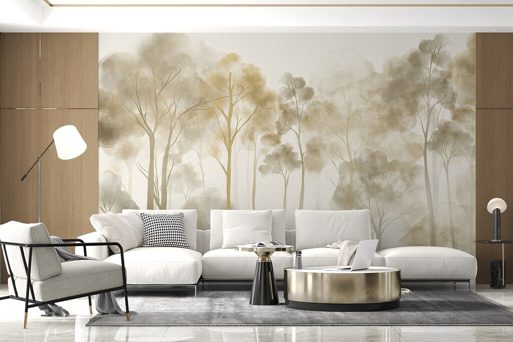 Gouden bomen in lichtnevel — interieur 2