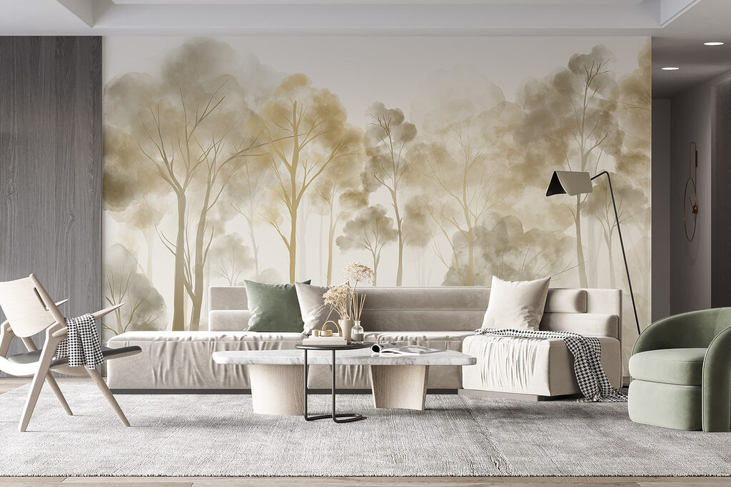 Gouden bomen in lichtnevel — interieur 3
