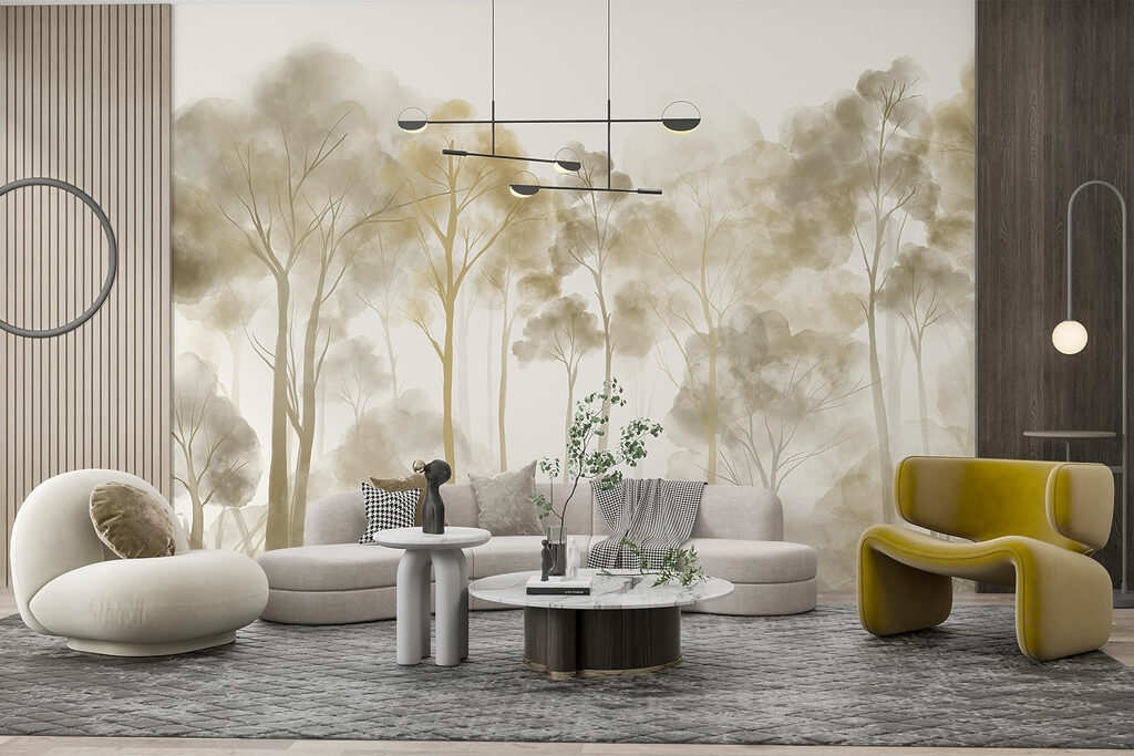 Gouden bomen in lichtnevel — interieur 4