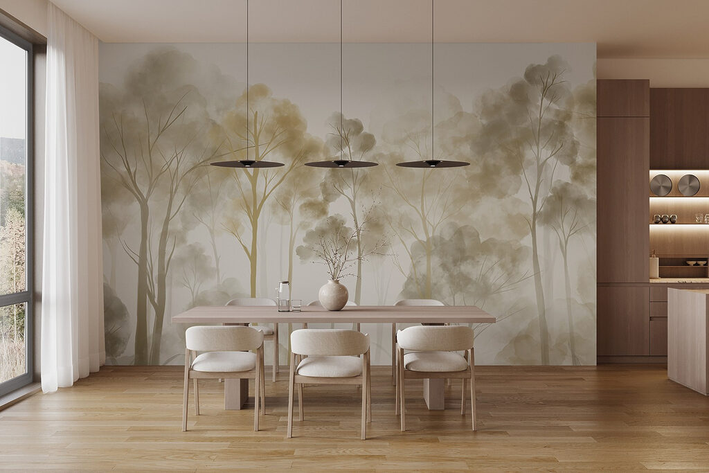 Gouden bomen in lichtnevel — interieur 6