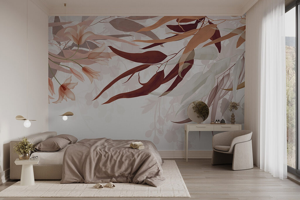 Roze bladeren hangen over — interieur 2