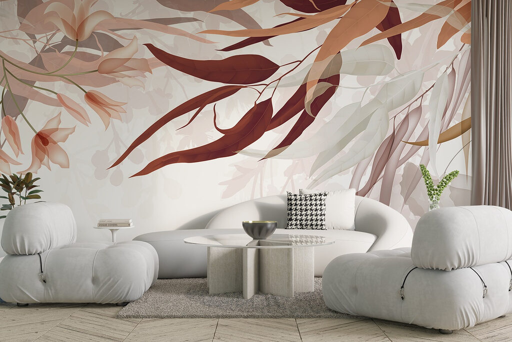 Roze bladeren hangen over — interieur 3