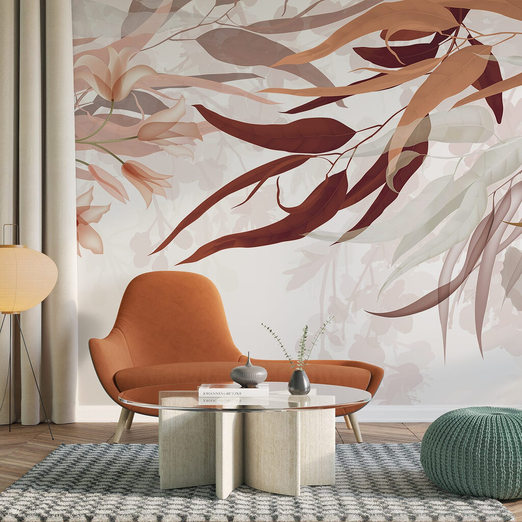 Roze bladeren hangen over — interieur 4