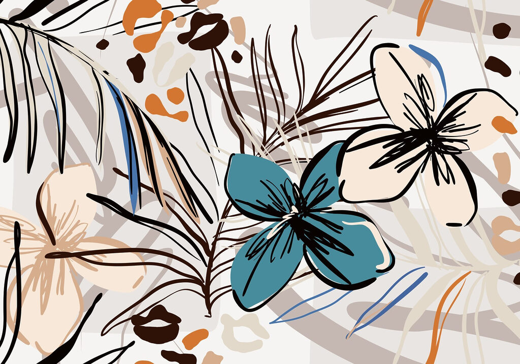 Kleurrijk bloemenpatroon met bloemen — volledig ontwerp