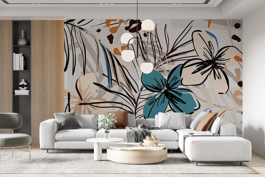 Kleurrijk bloemenpatroon met bloemen — interieur 3