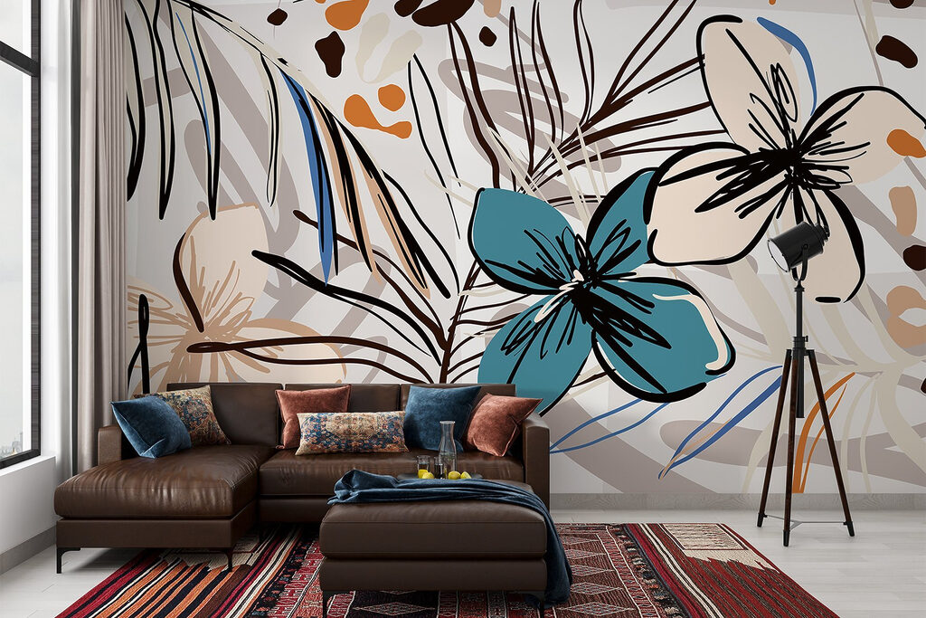 Kleurrijk bloemenpatroon met bloemen — interieur 5