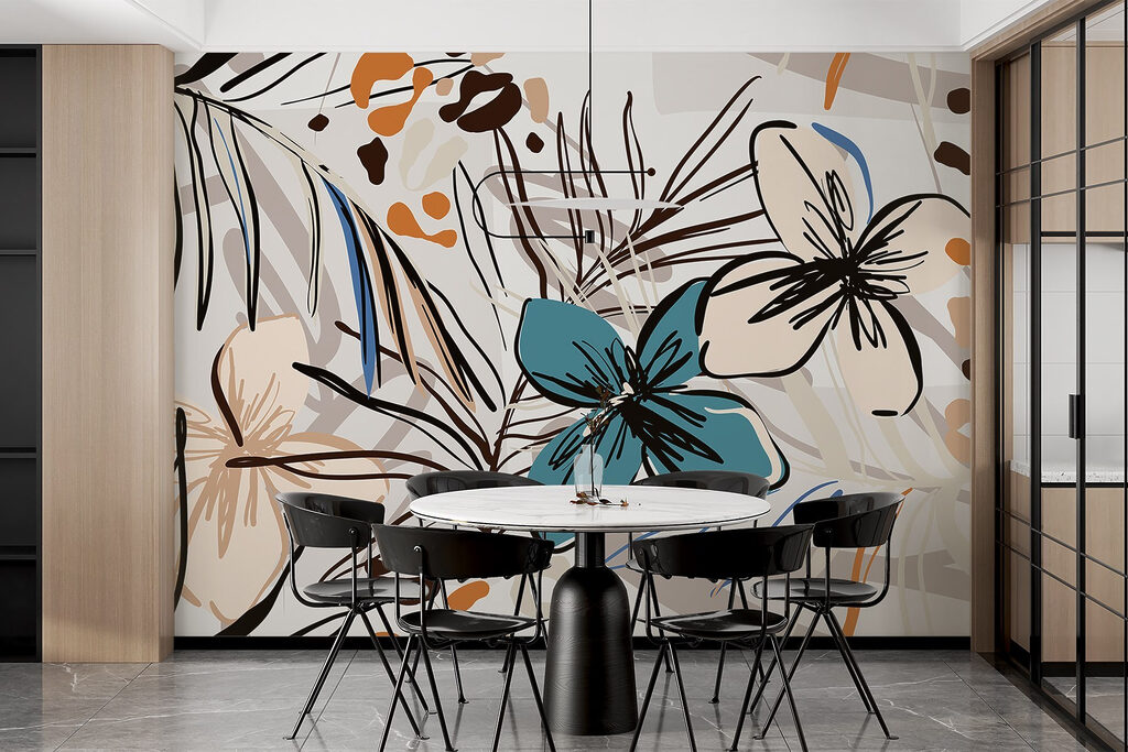 Kleurrijk bloemenpatroon met bloemen — interieur 6