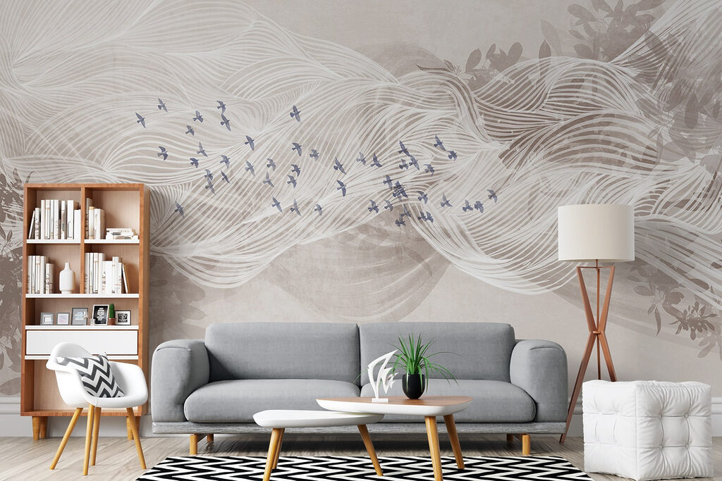 Vogels tussen witte golfbanen — interieur 4