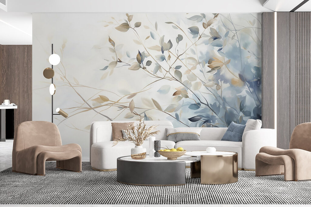 Bladtakjes in blauwe nevel — interieur 5