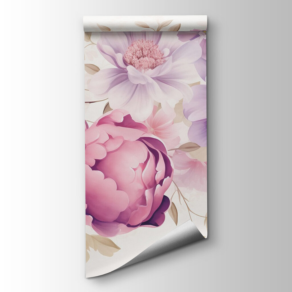 Paarse bloemenkrans op crème — productweergave