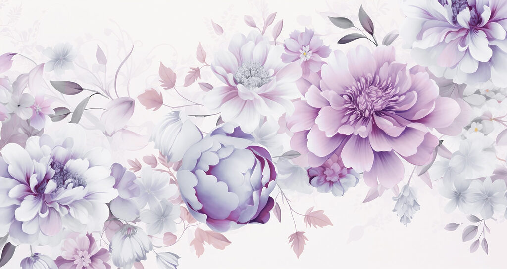 Lila bloemen dicht geweven — volledig ontwerp