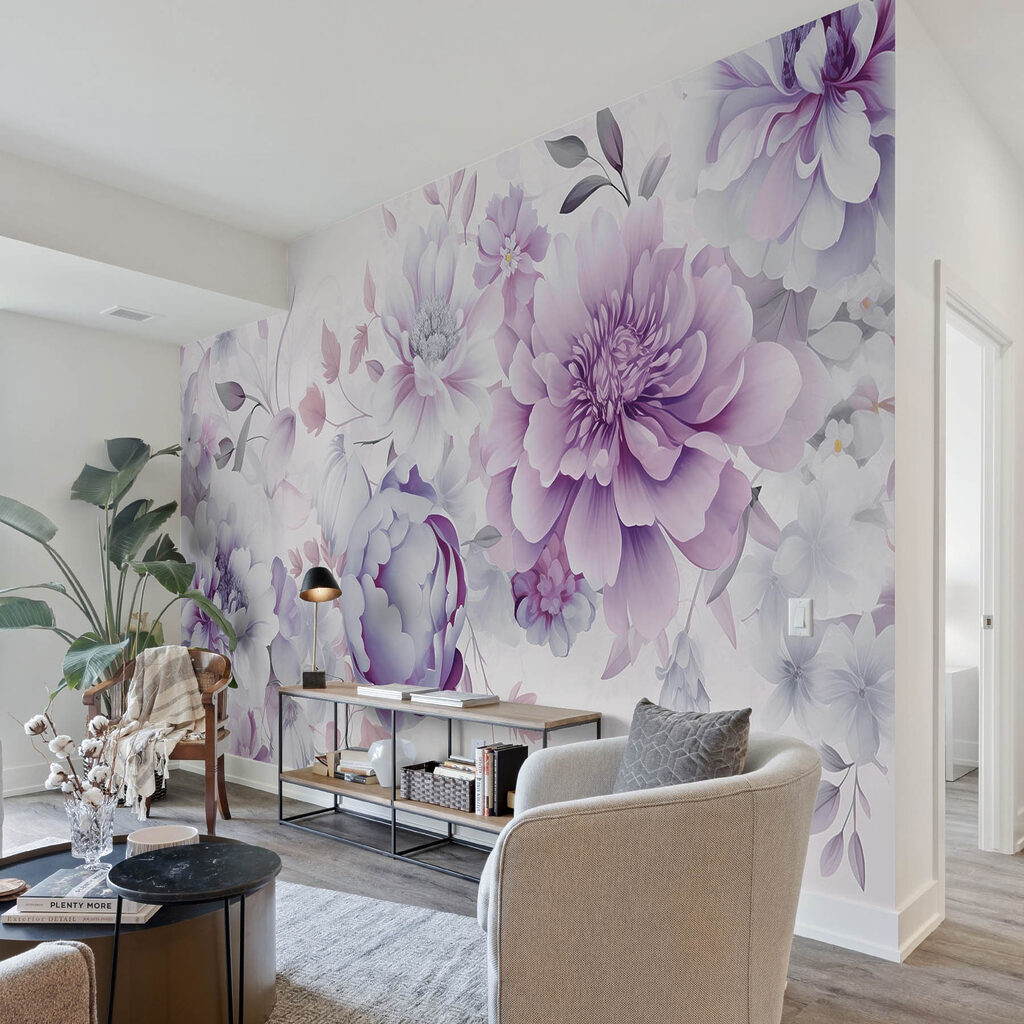 Lila bloemen dicht geweven — interieur 3