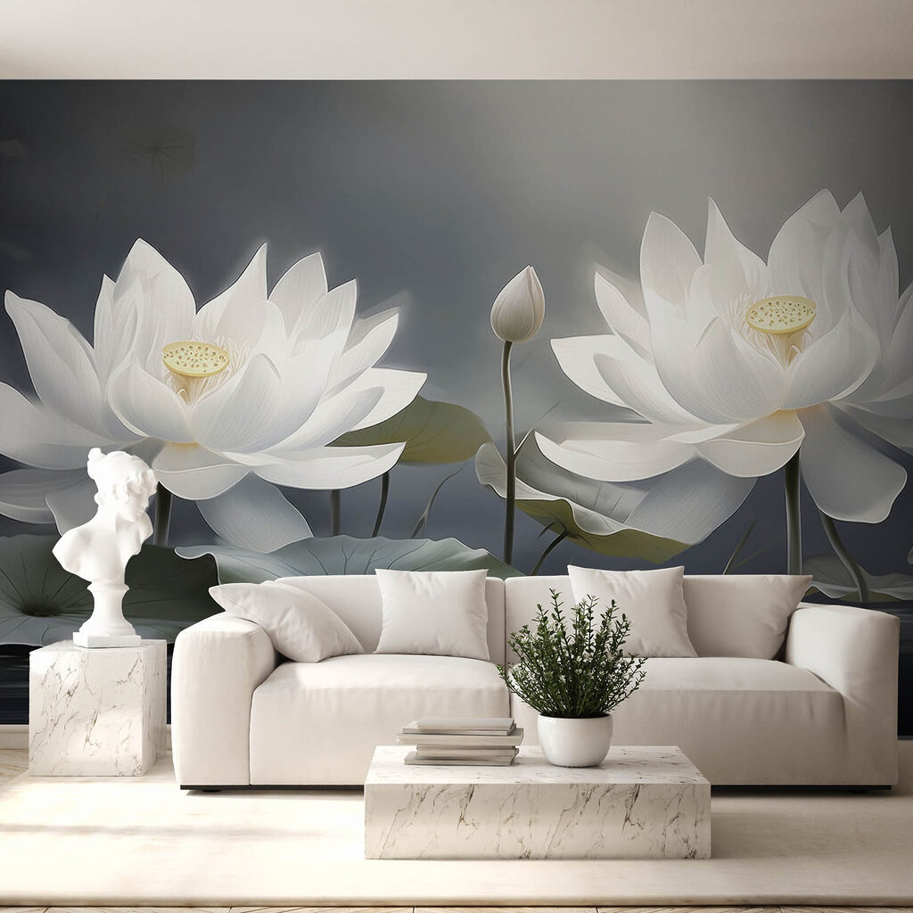 Witte lotussen, donkere vijver — interieur 2