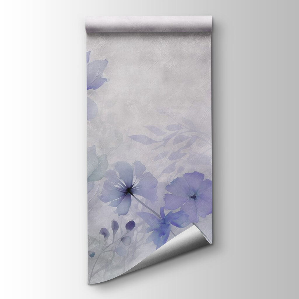 Blauwe bloemen in grijswaas — productweergave