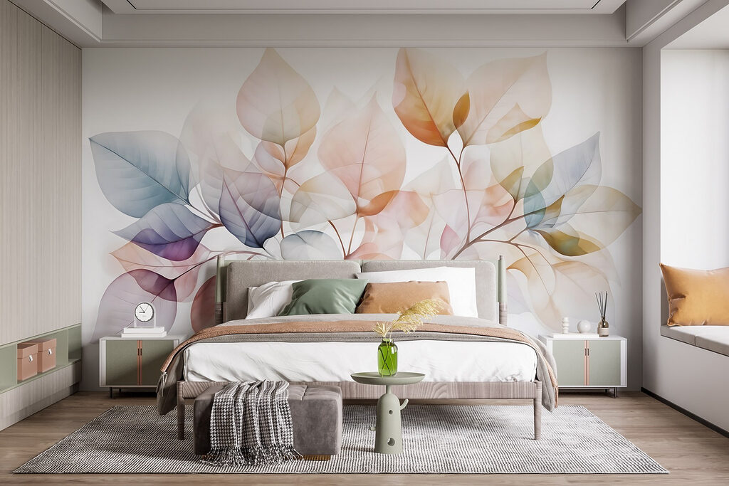Delicate bladeren in zachte tinten — interieur 2