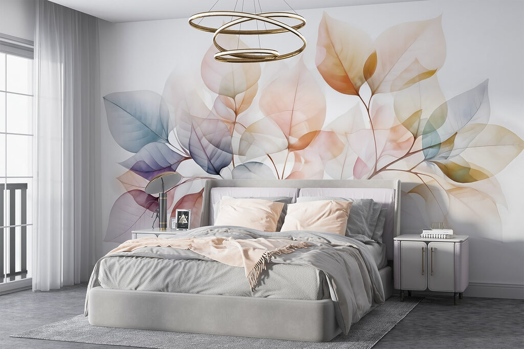 Delicate bladeren in zachte tinten — interieur 3